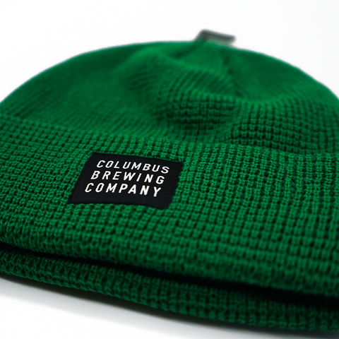 Green Waffle Knit Beanie